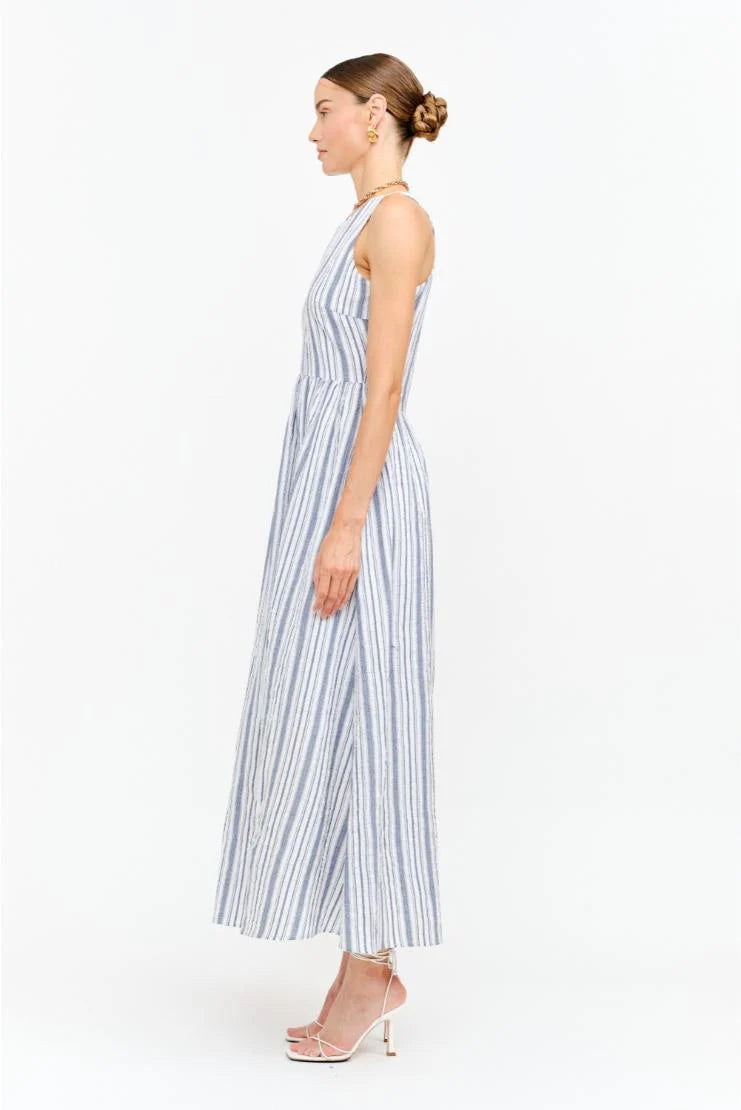 Liz Striped Linen Midi Dress