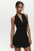 Bowery Cowl Neck Mini Dress - Black