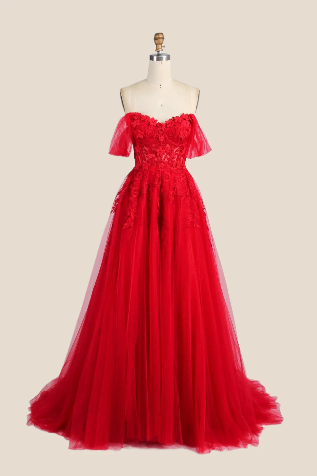 Yellow Floral Embroidery Strapless A-line Formal Dress