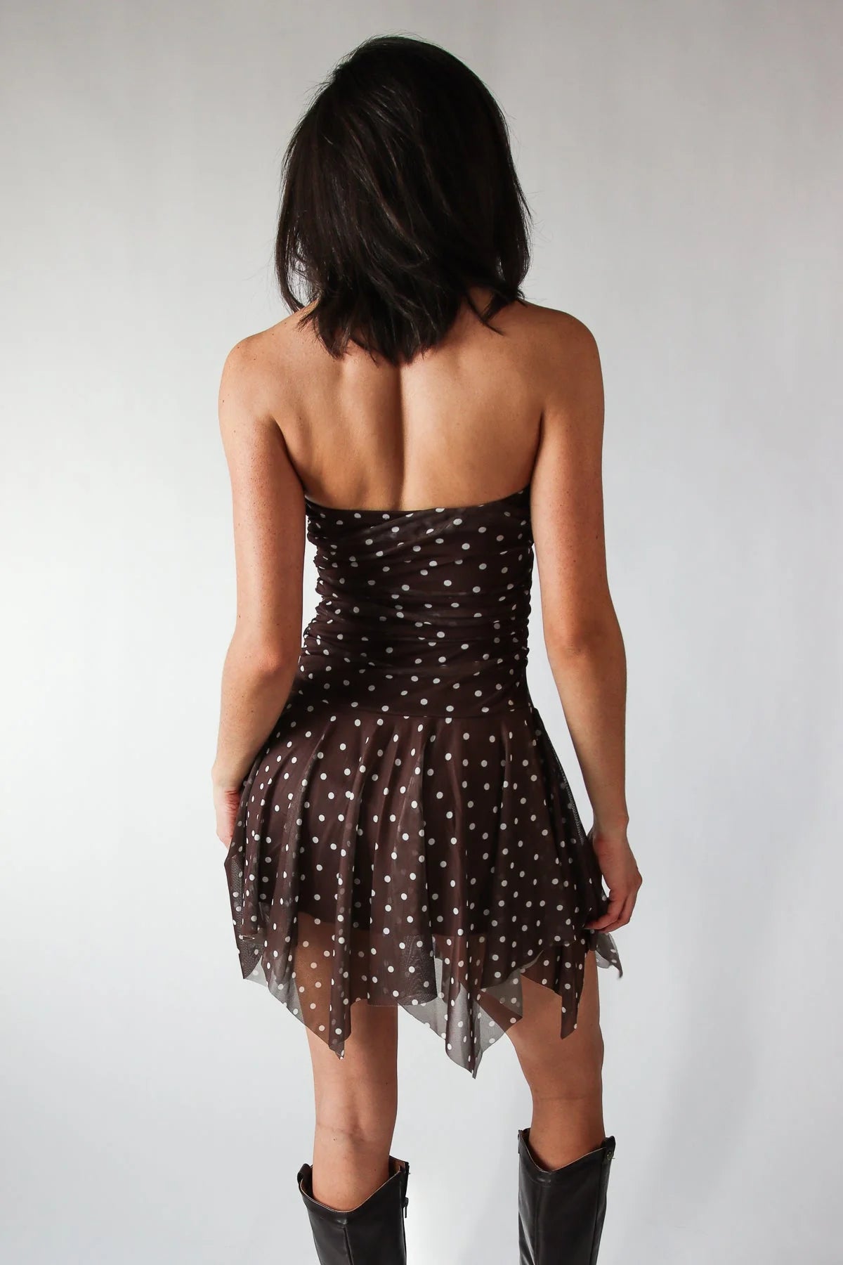 Tube Top Hanky Hem Mini Dress