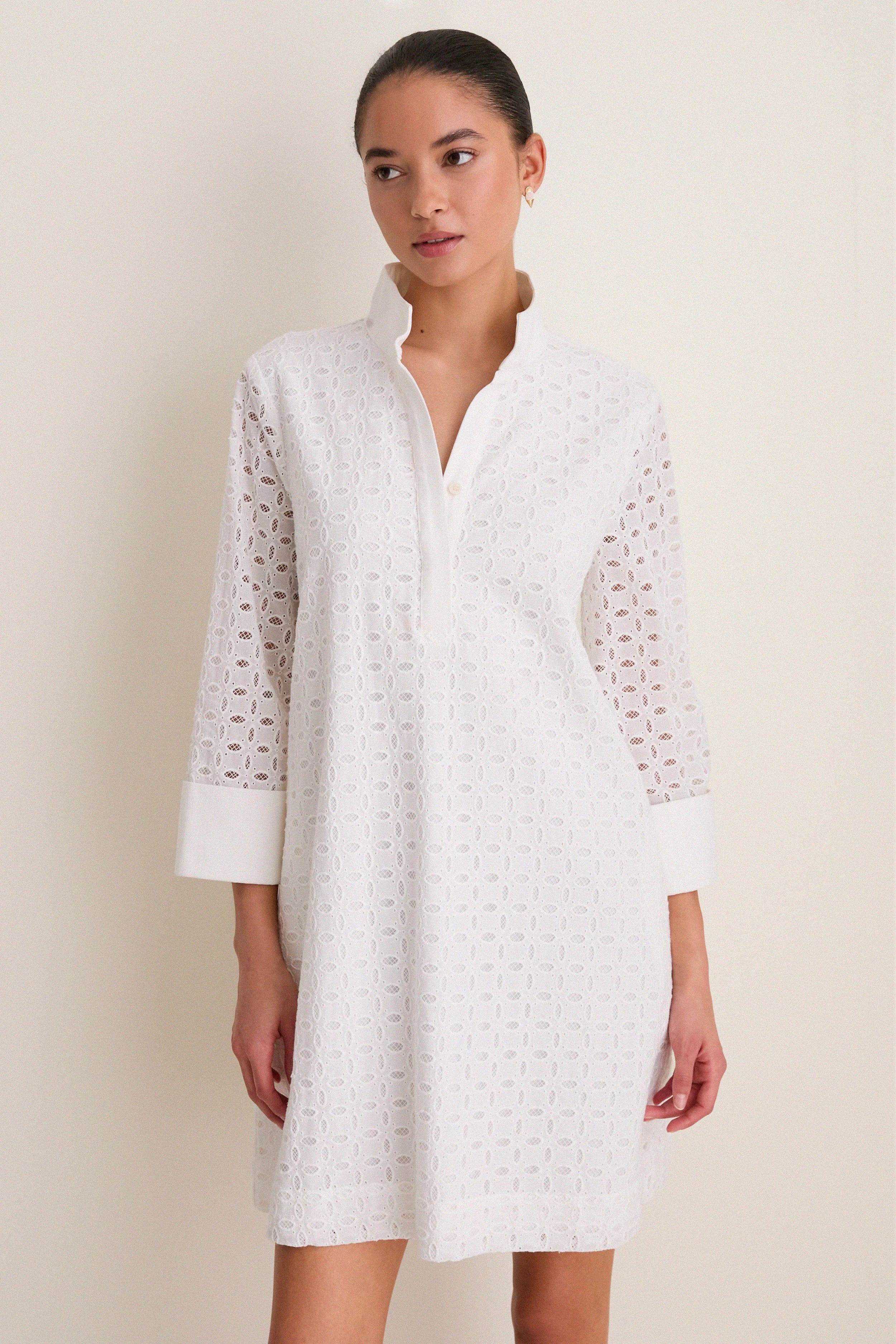 White Eyelet Megan Dress
