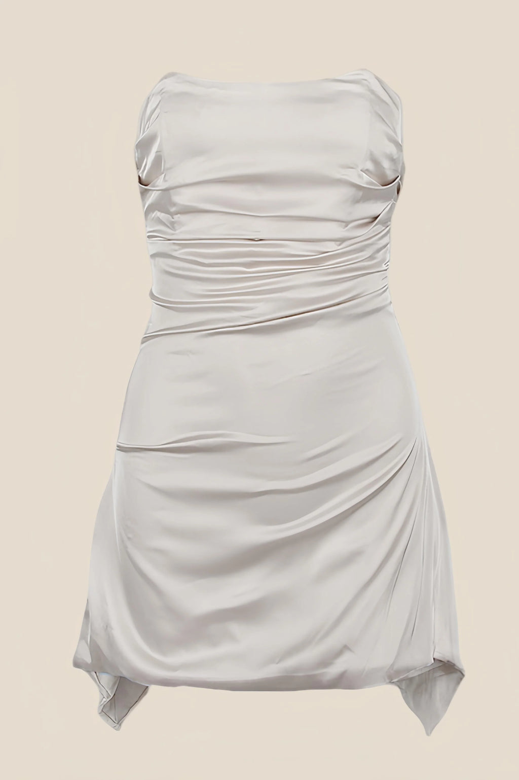 Strapless Navy Blue Ruched Short Dress