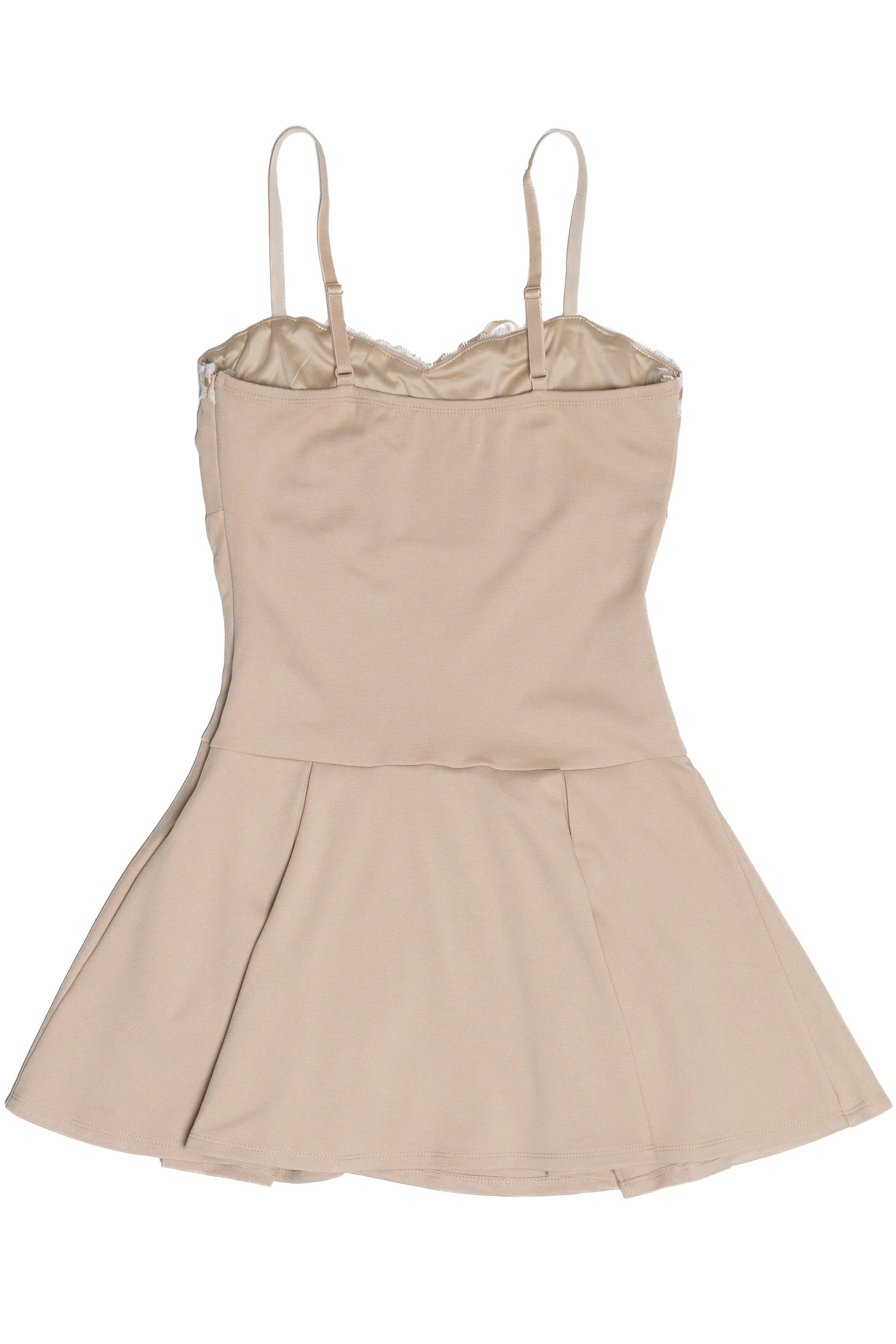 Pleated Drop Waist Romper Dress