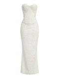 White Lace Sweetheart Corset Mermaid Dress
