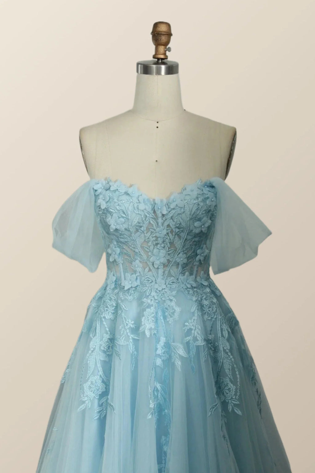 Yellow Floral Embroidery Strapless A-line Formal Dress