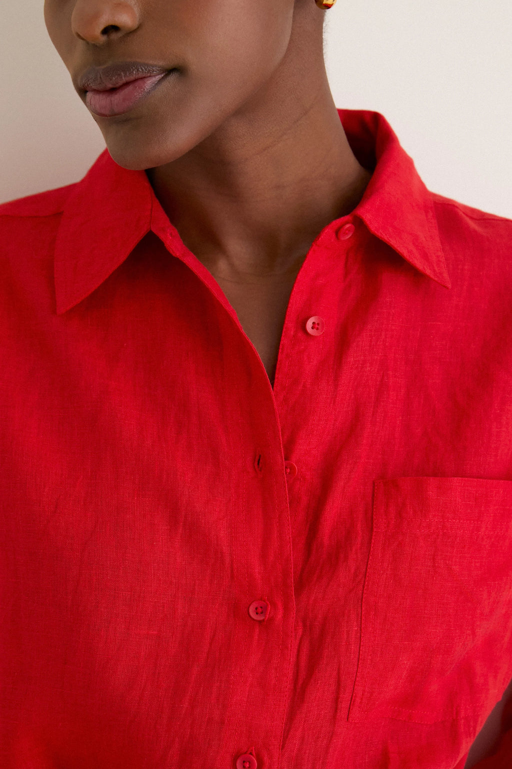 Racing Red Alessandra Sarong Shirt Dress