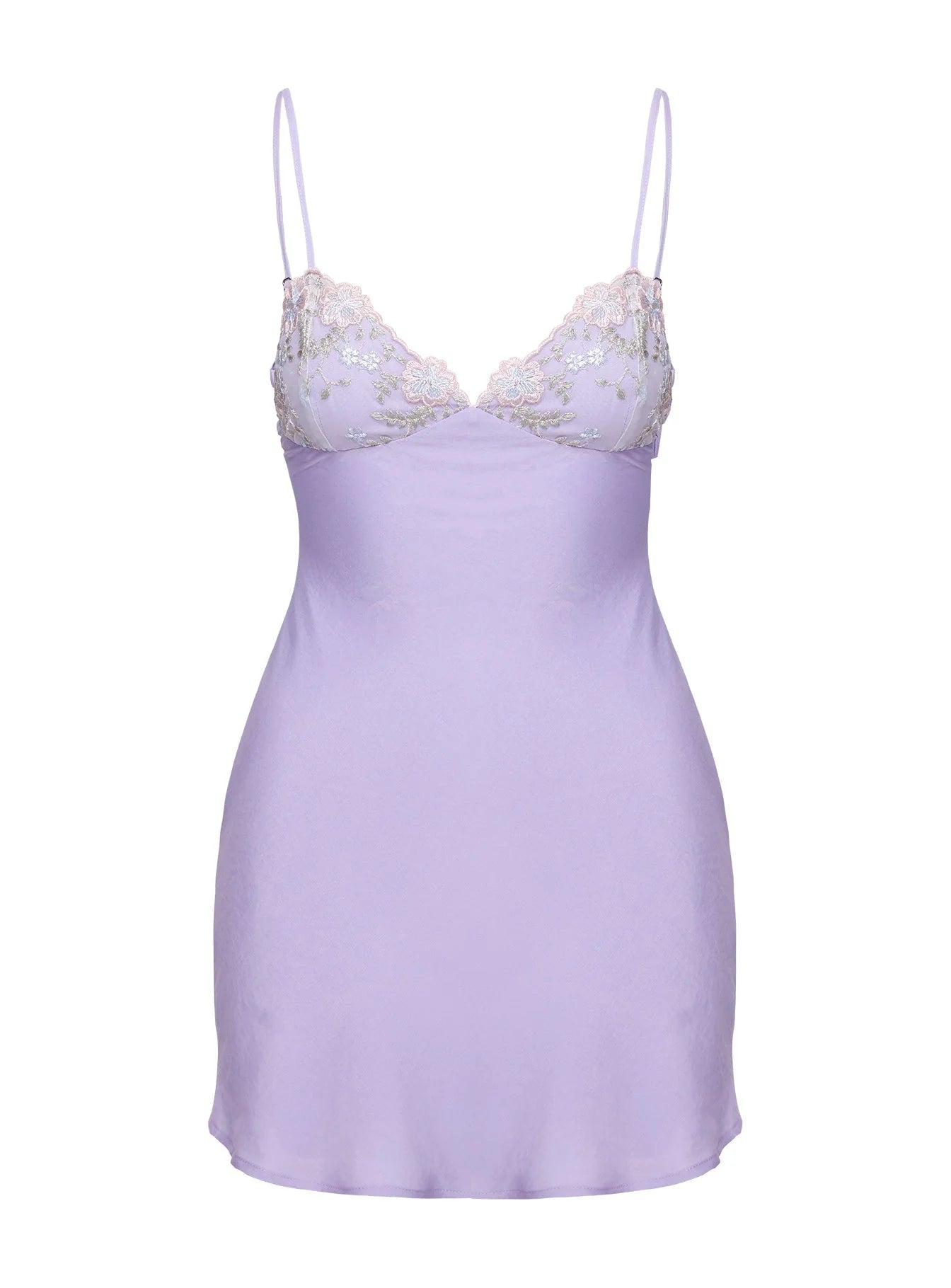 Hintz Satin Mini Dress Lilac