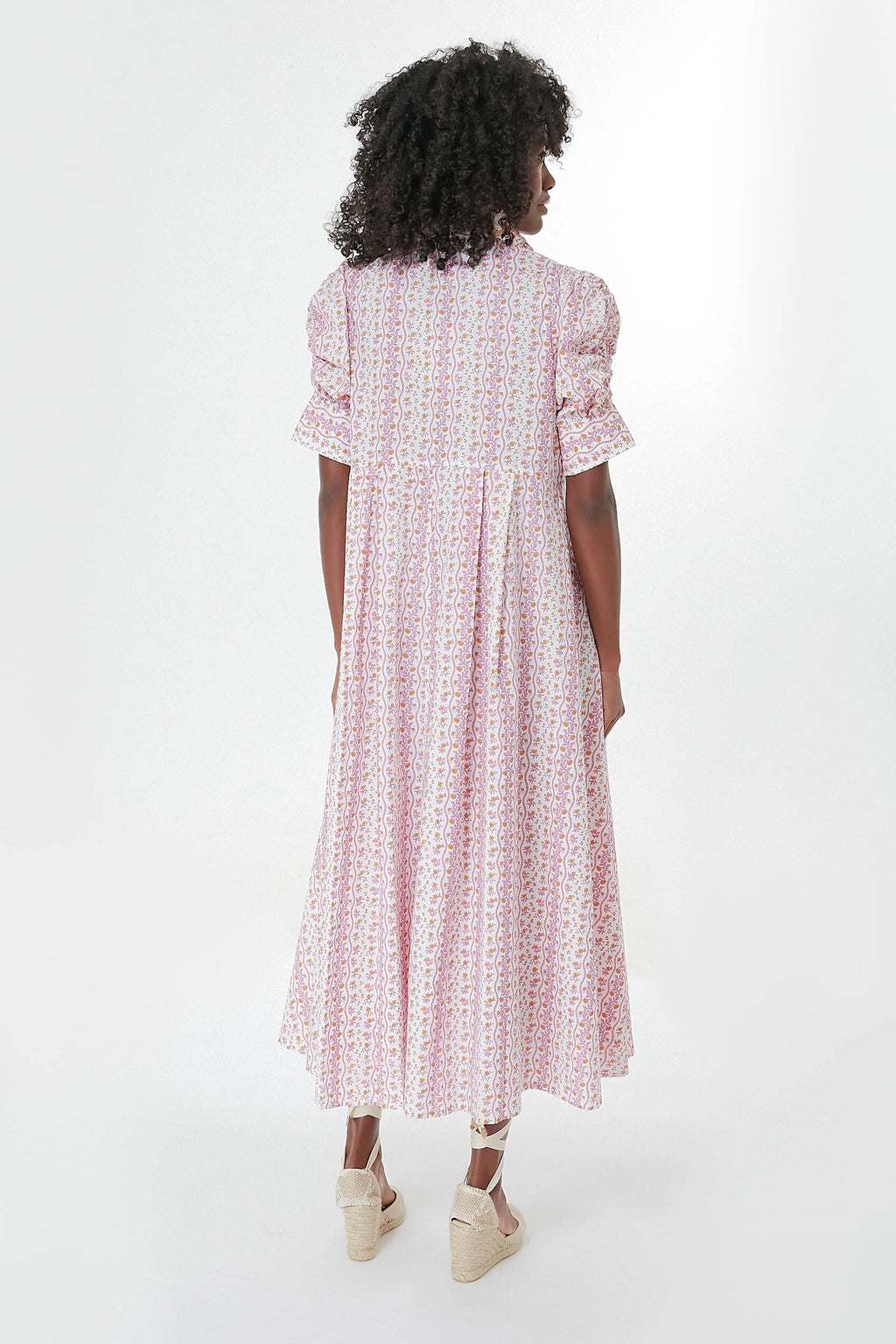 Pink Floral Venetia Midi Dress