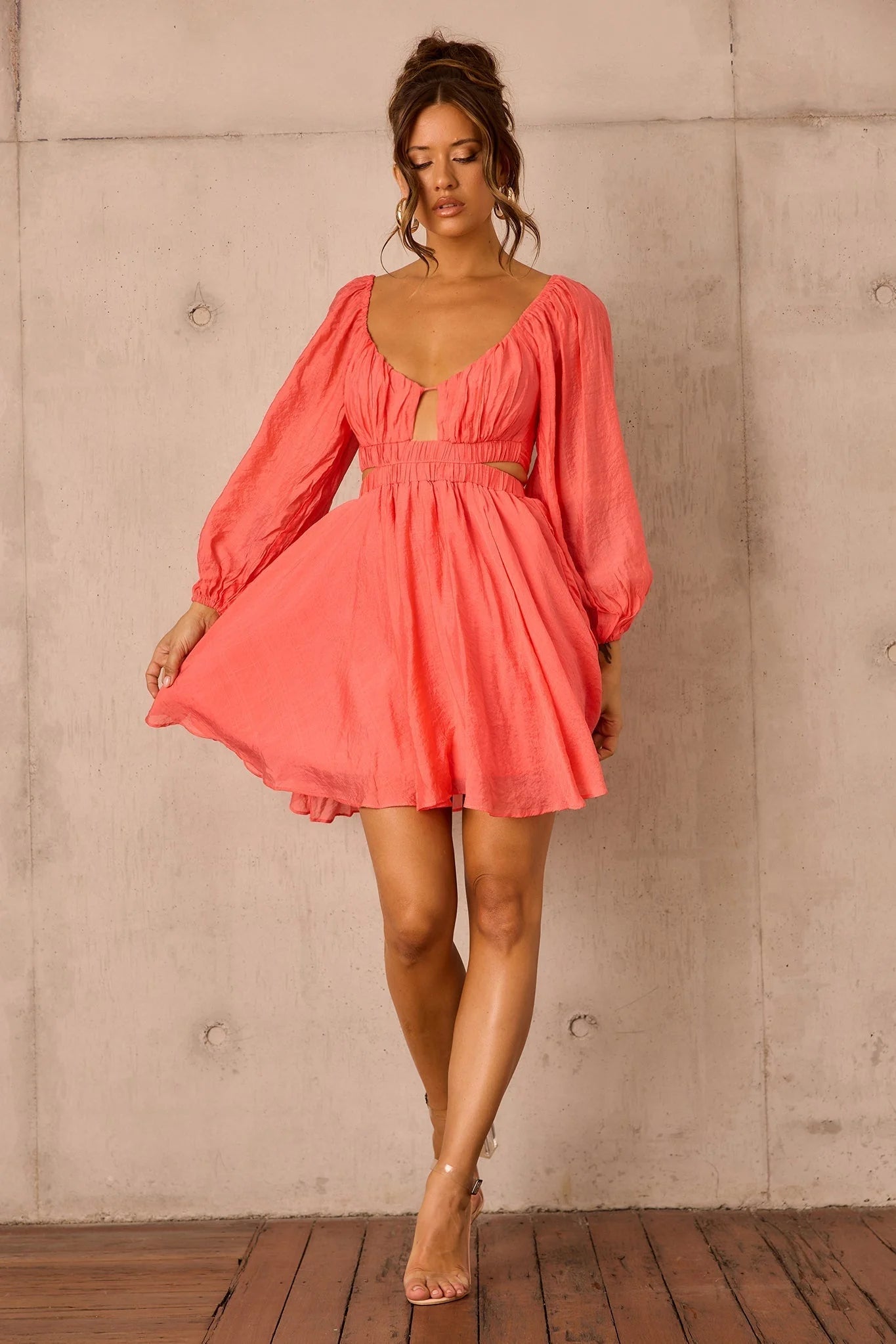 Like Honey Mini Dress - Coral