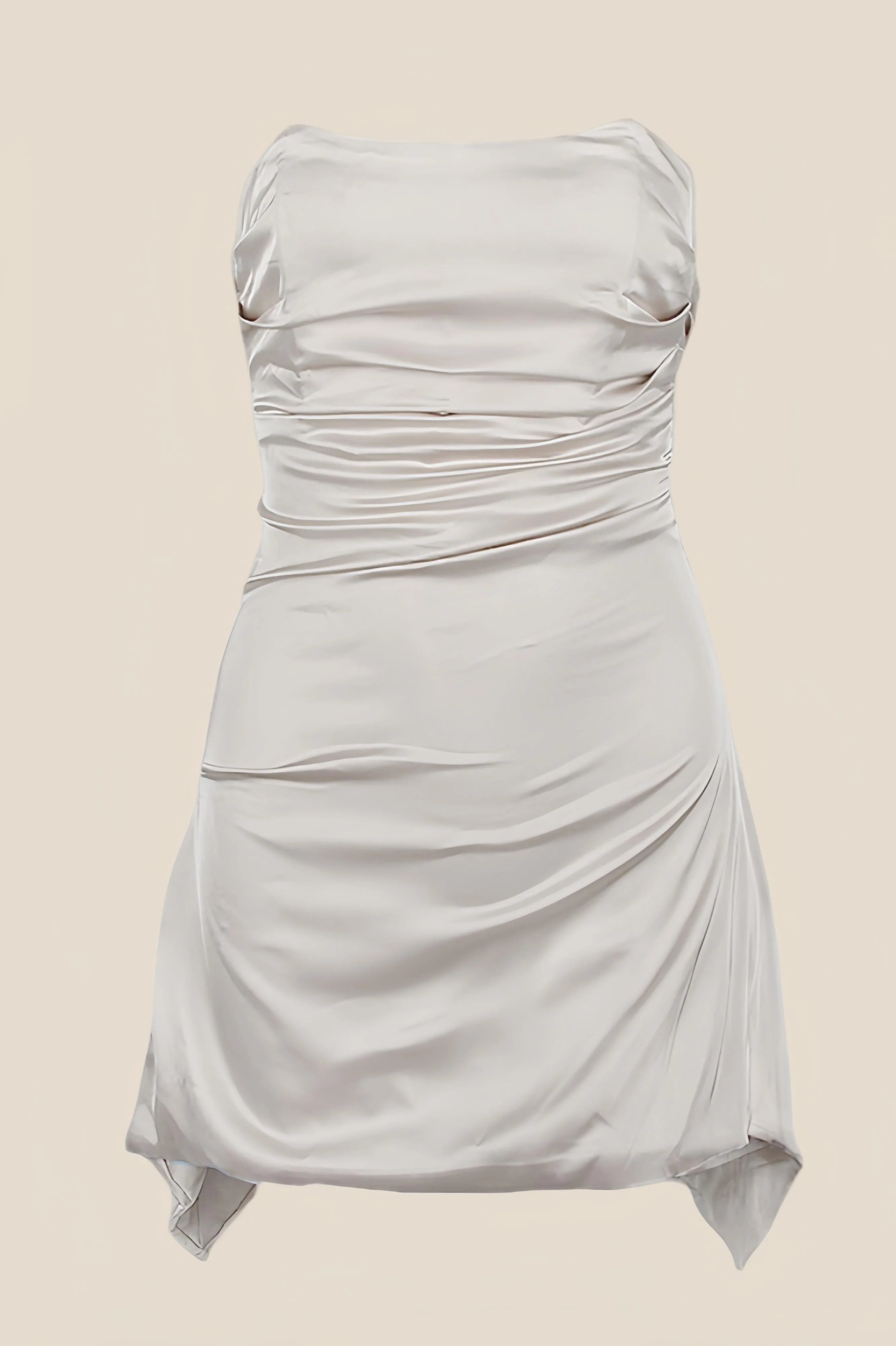 Strapless Pink Ruched Short Homecoming Dress