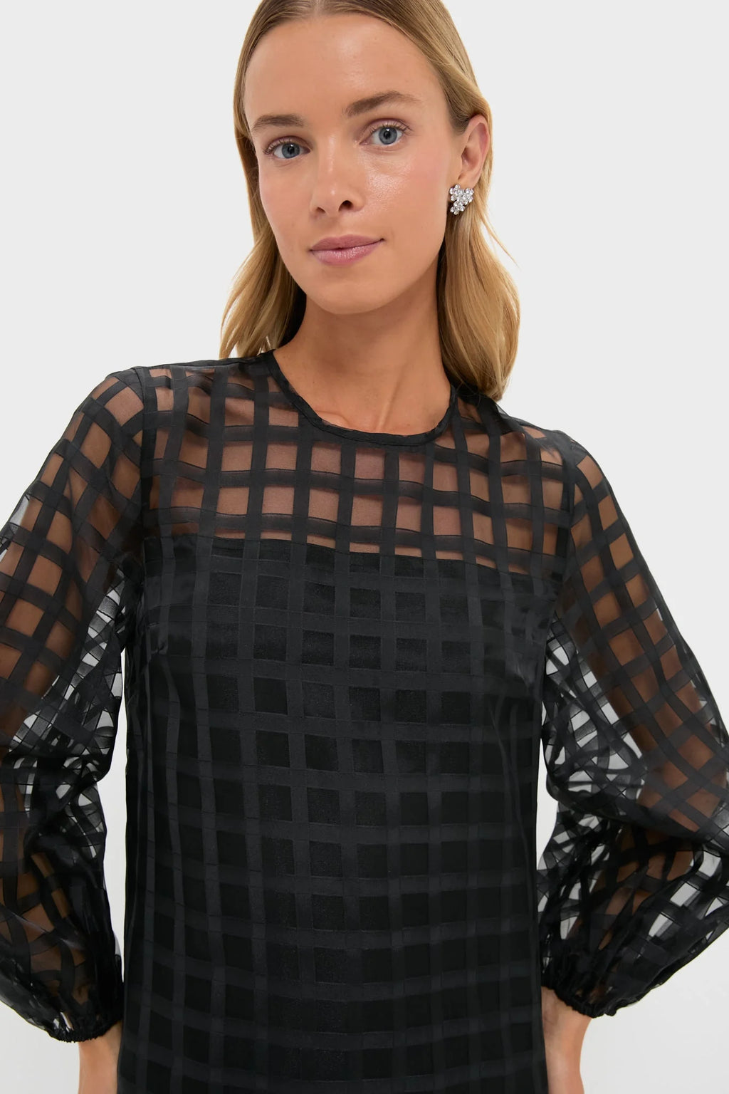 Organza Windowpane Janie Mini Dress