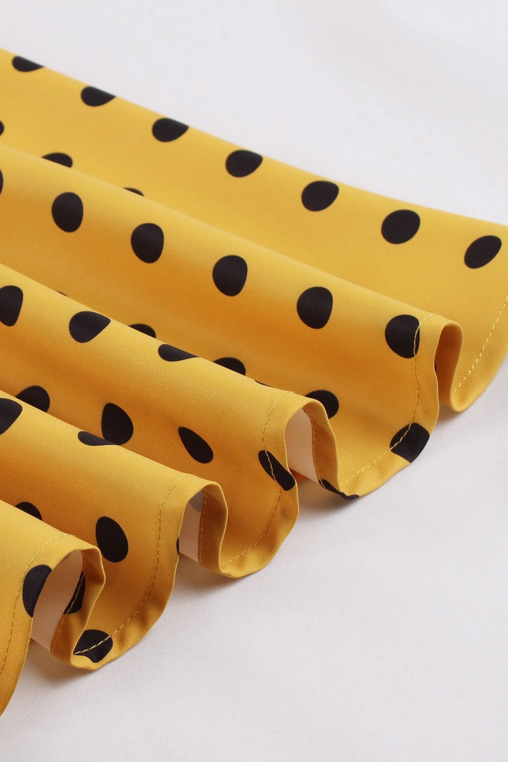 Yellow and Black Polk Dots Swing Dress