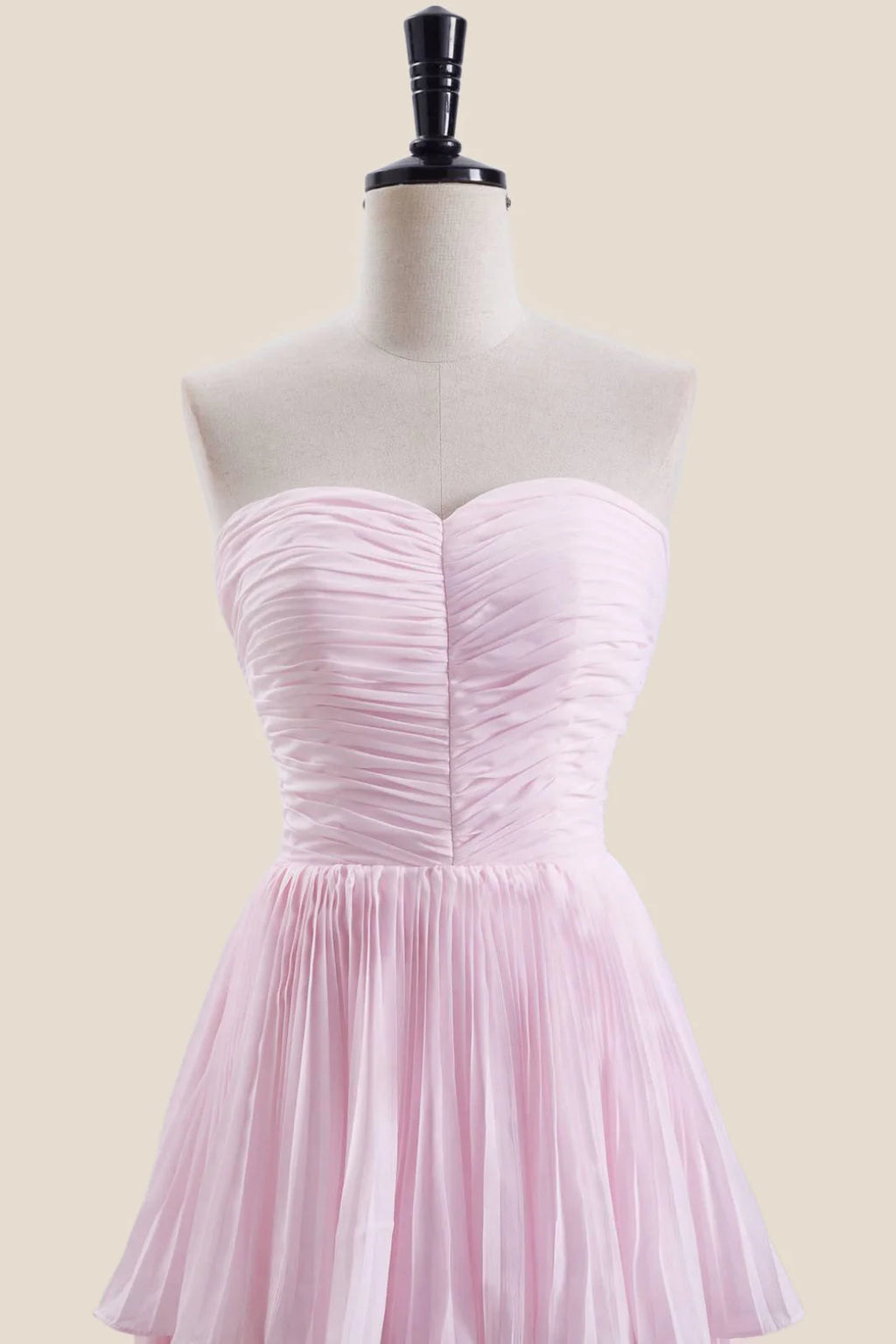 Strapless Light Blue Pleated Tiered Long Party Dress