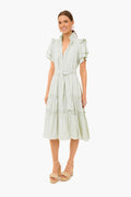 Pale Green Check Matthews Dress