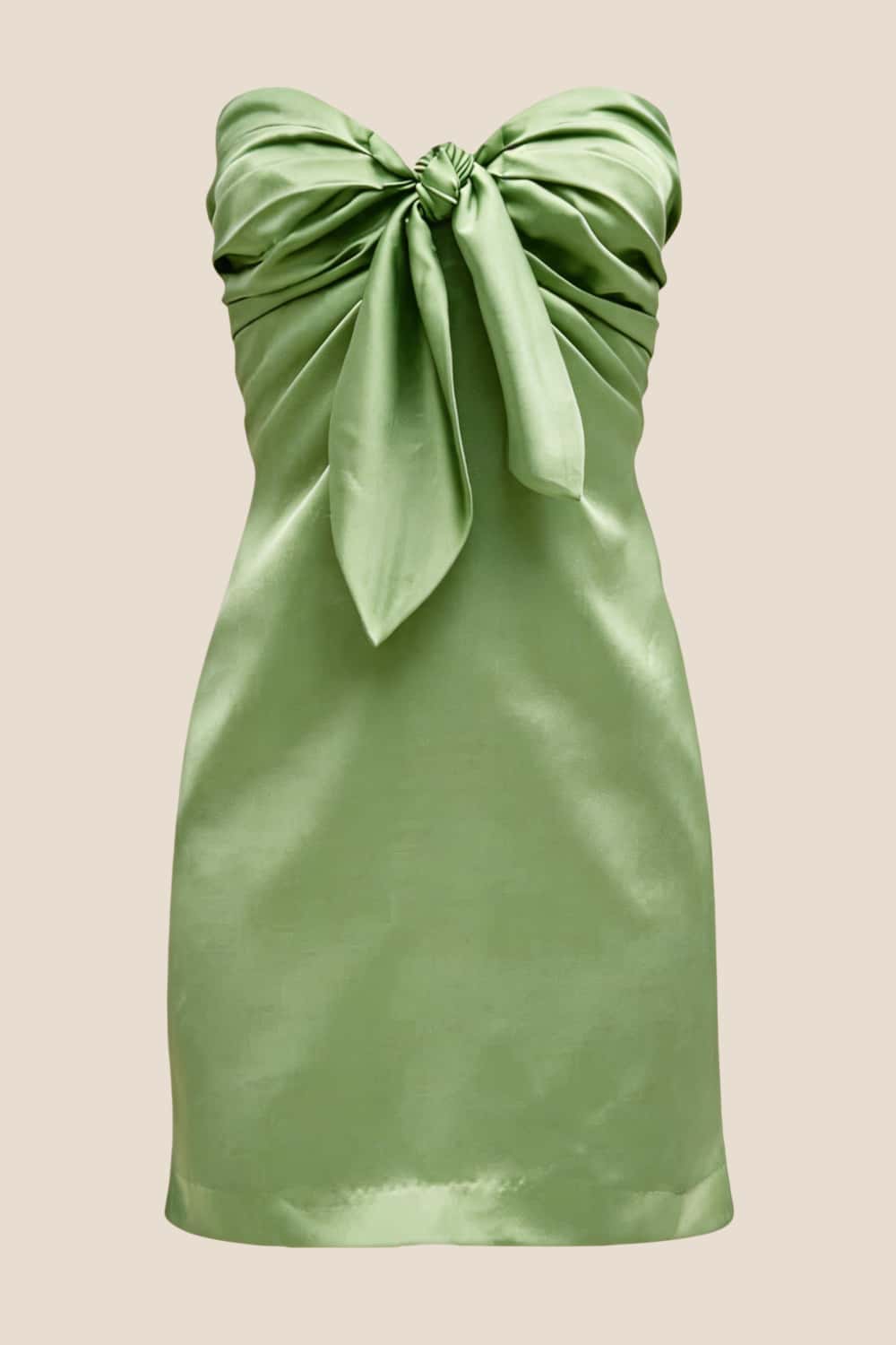 Strapless Red Tie Front Short Dress