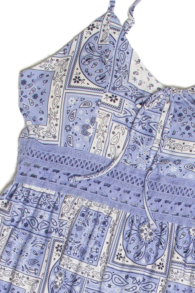 Periwinkle Bandana Patchwork Maxi Dress