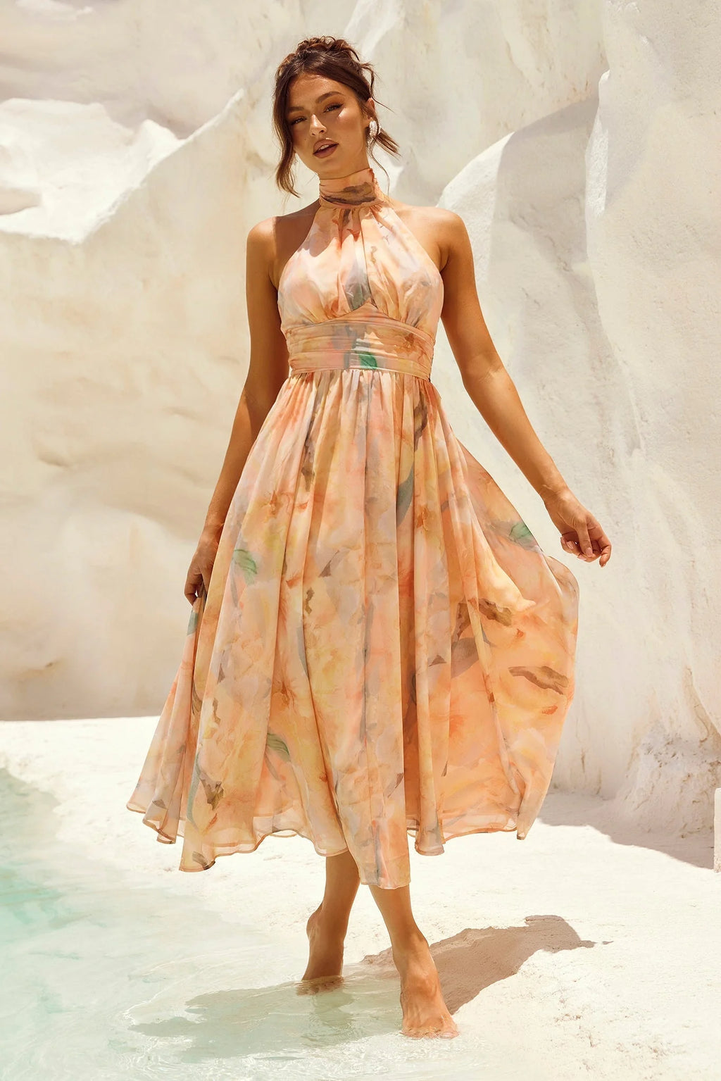 Daylight Midi Dress - Peach
