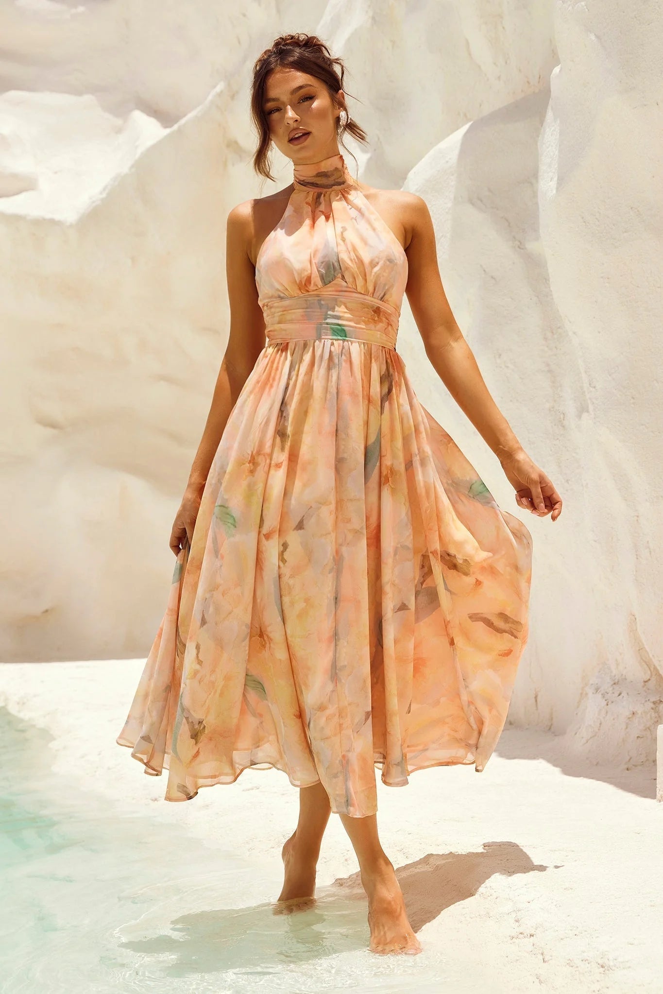 Daylight Midi Dress - Peach