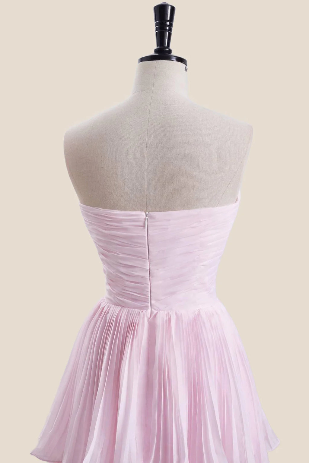 Strapless Burgundy Pleated Tiered Long Party Dress
