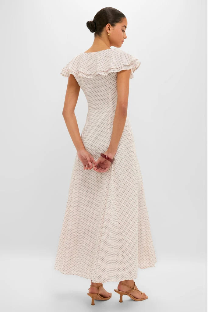 Cream and Red Polka Dot Marlowe Flutter Dress