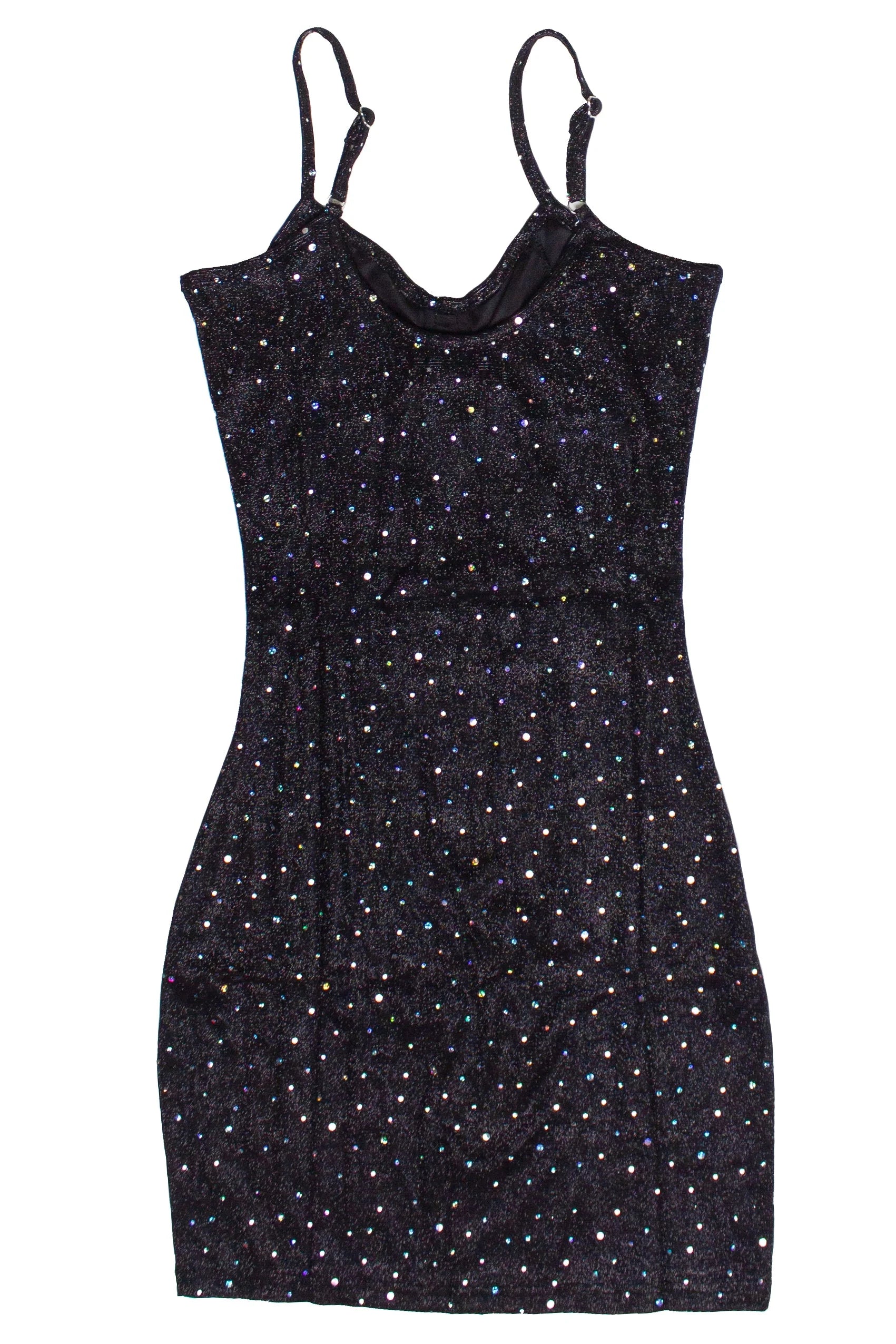Holographic Glitter Bustier Mini Dress