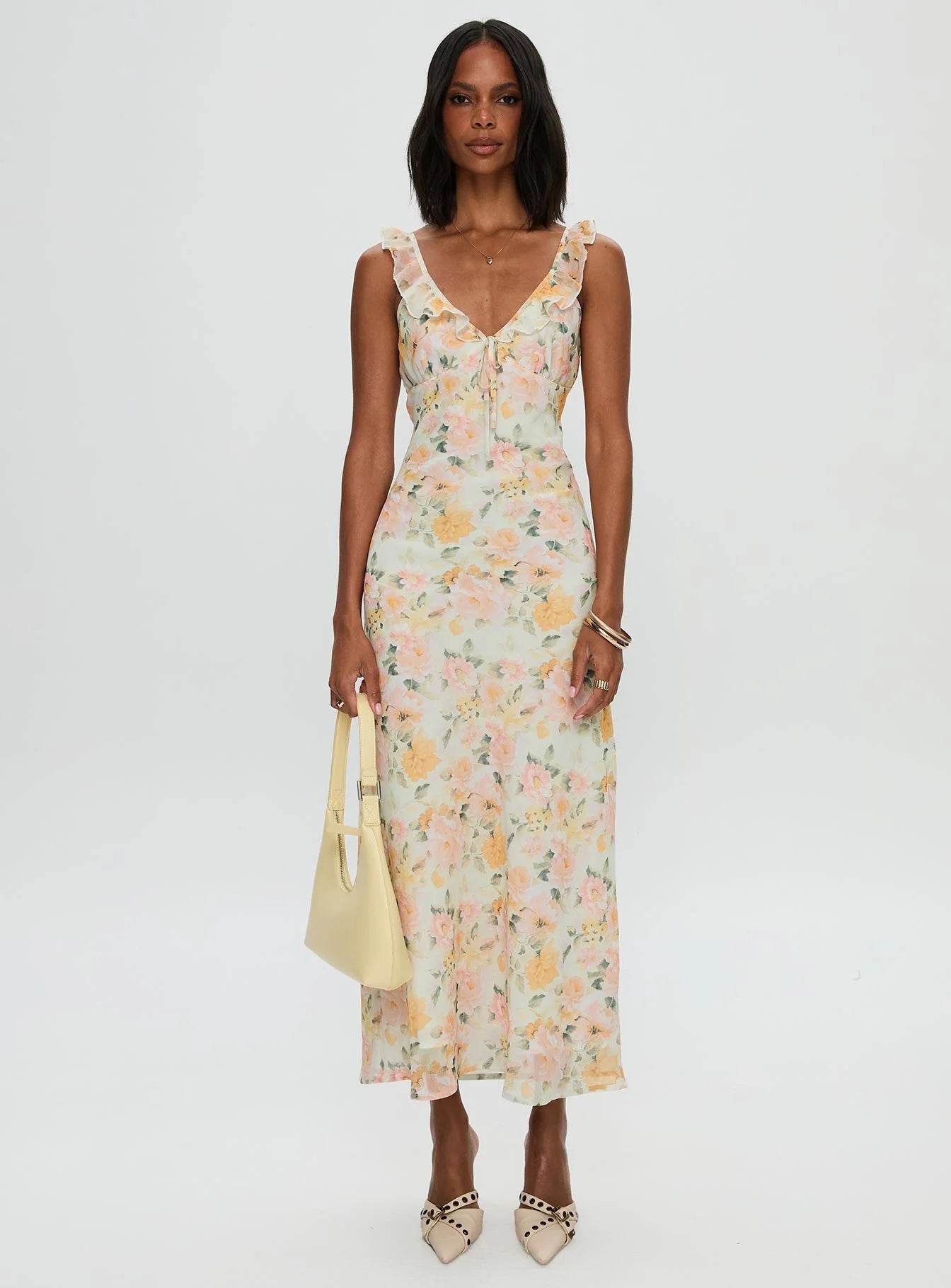 On A Wave Frill Detail Maxi Dress Multi