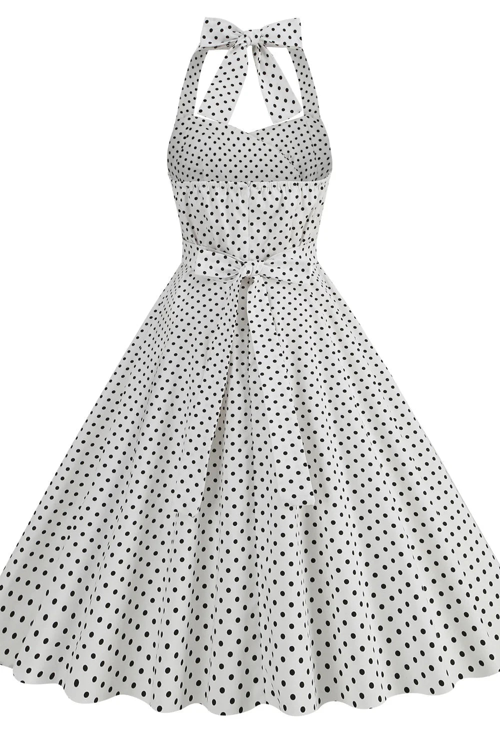 Halter Red Polk Dots Swing Dress