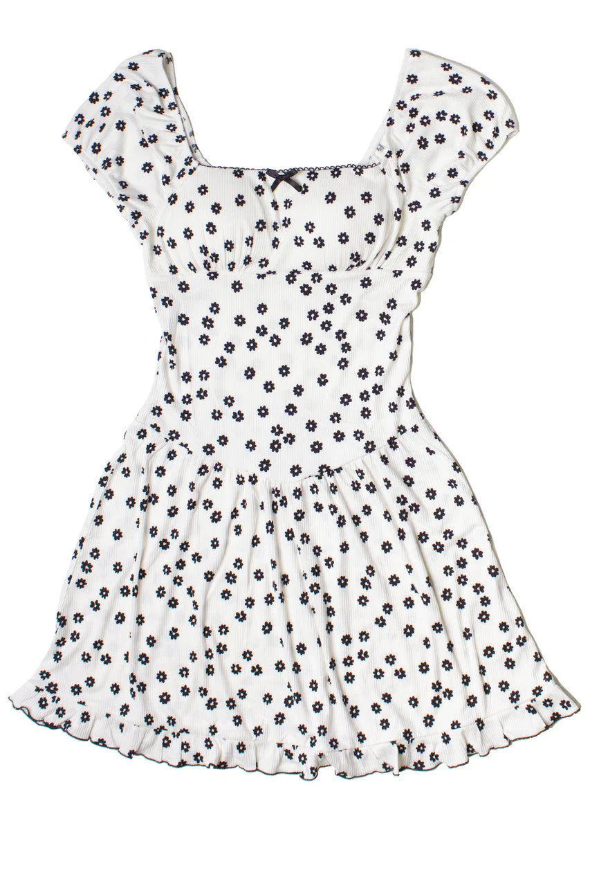 Floral Print Drop Waist Dress