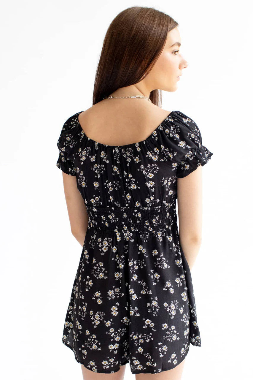 Sunflower Smocked Waist Romper 1