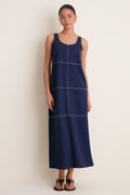 Navy Ponte Violette Column Dress