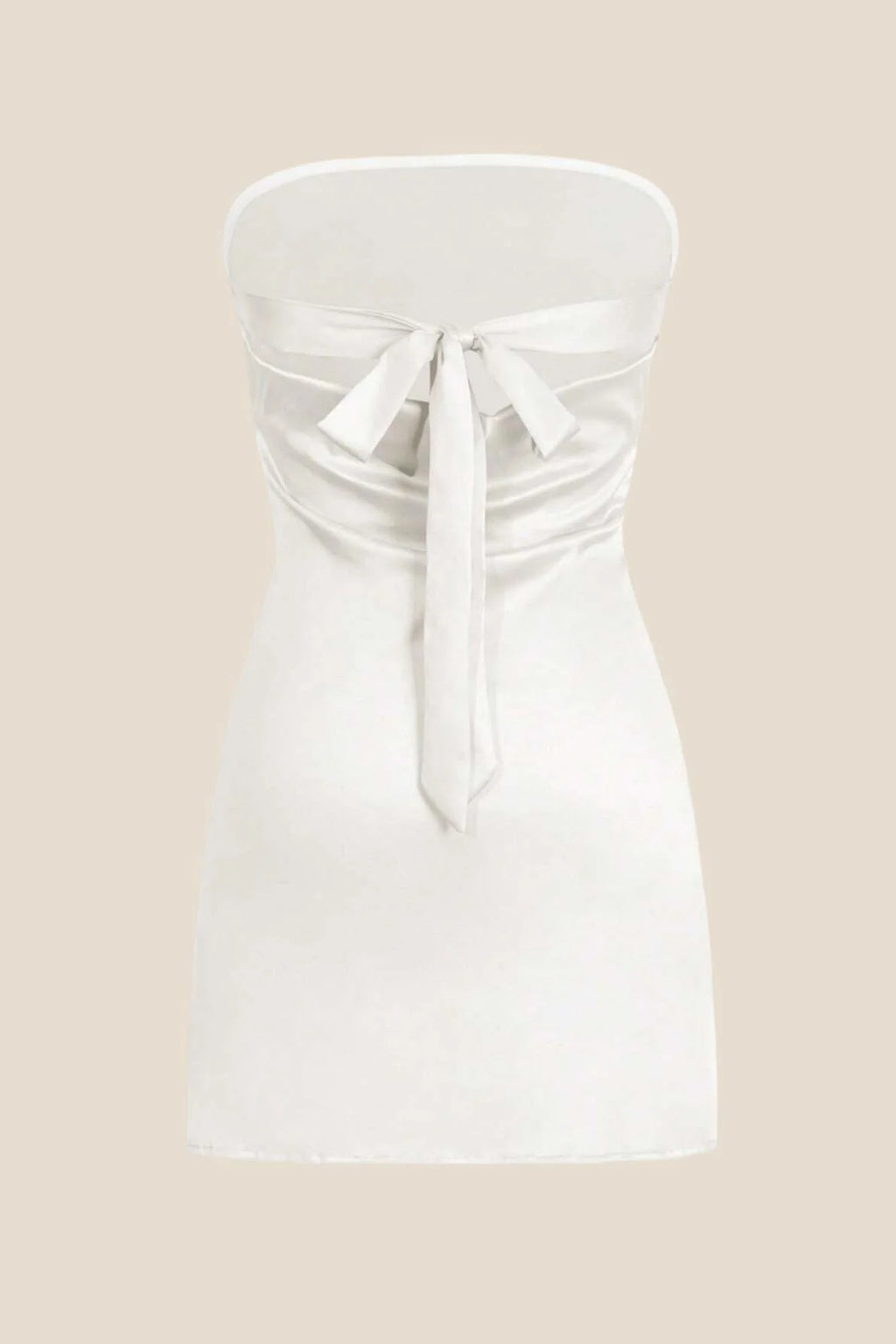 Strapless Pink Back Tie Short Dress