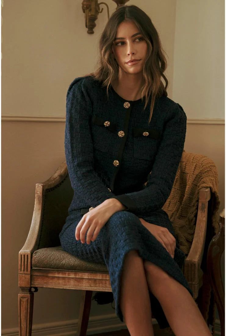Adeline Long Sleeve Crop Jacket & Midi Skirt (Sold Separately)