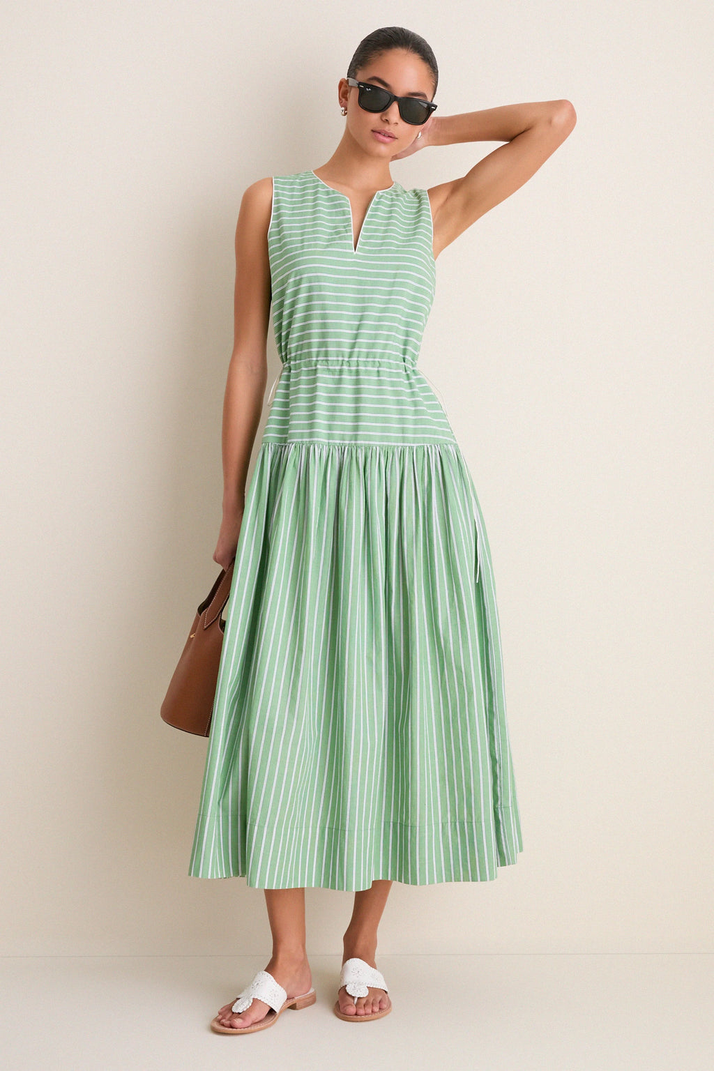 Green Stripe Charlotte Dress