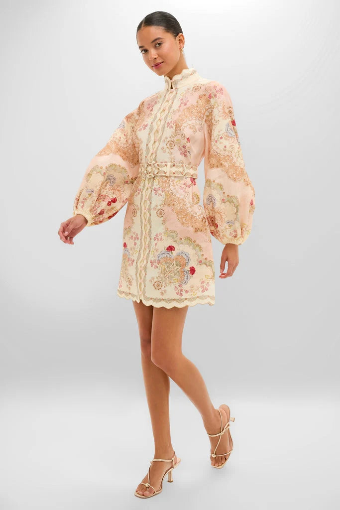 Wallpaper Floral Blush Daylight Mini Dress