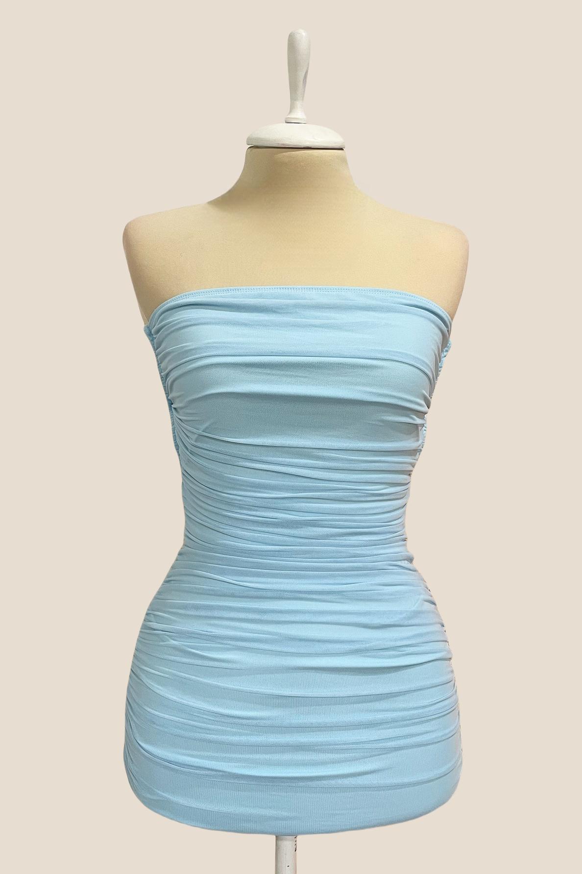 Strapless Red Bodycon Lace-up Short Dress