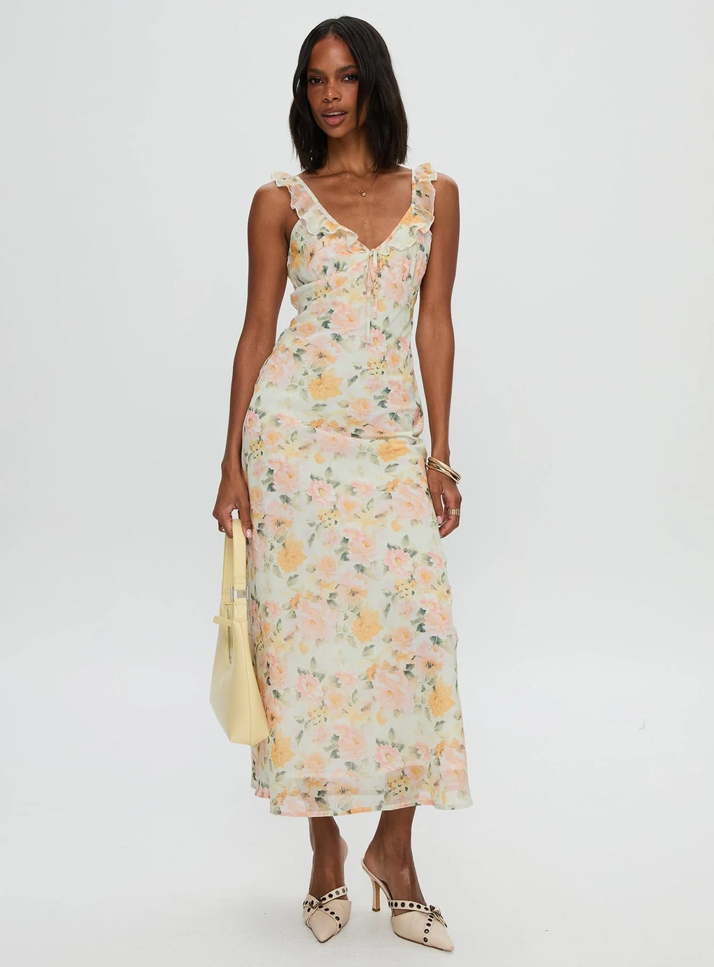 On A Wave Frill Detail Maxi Dress Multi