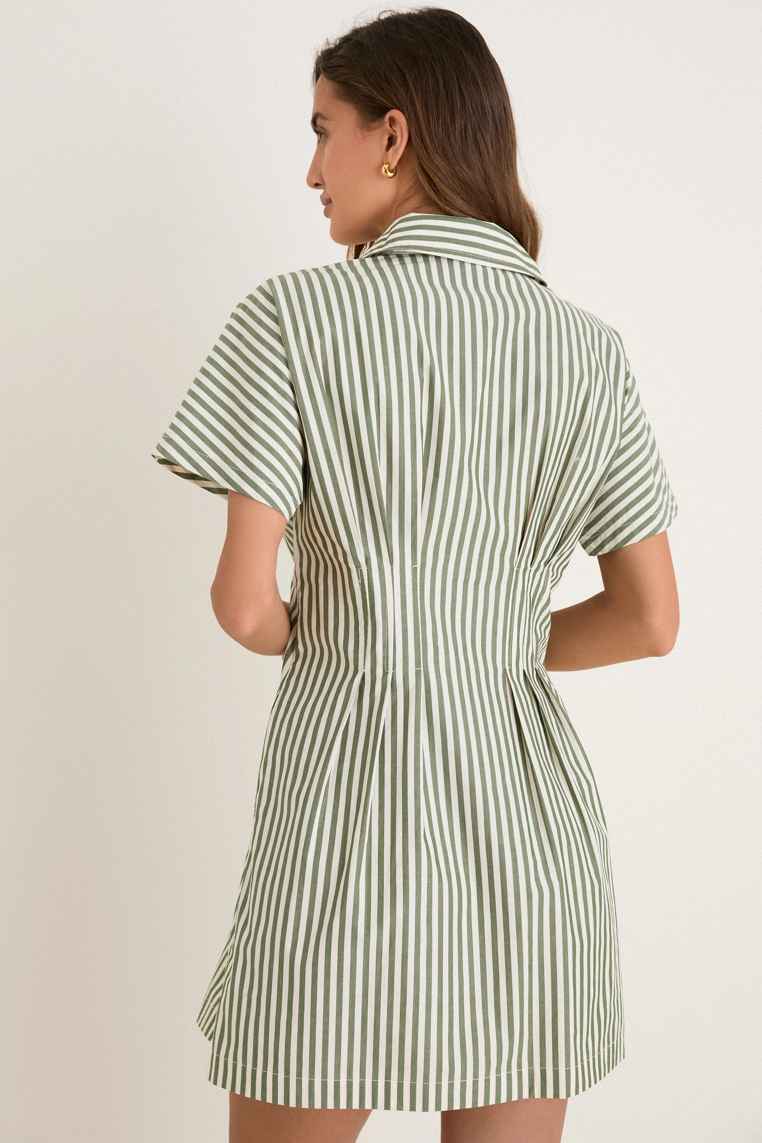 Jardin Stripe Cotton Poplin Mini Callie Dress