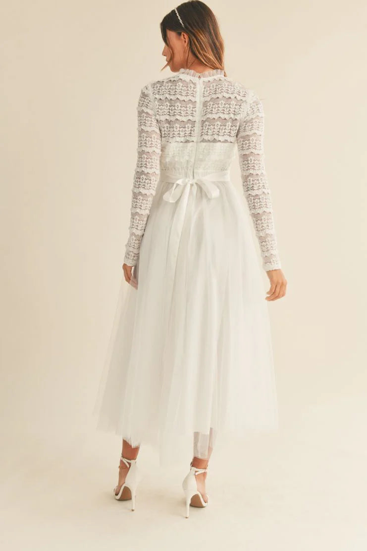 Maeve Lace Bodice Midi Dress