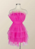 Hot Pink Flare Short Birthday Dress