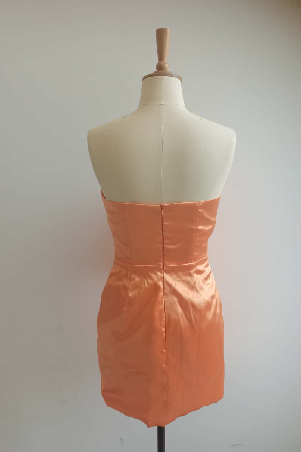 Strapless Yellow Tie Front A-line Short Dress