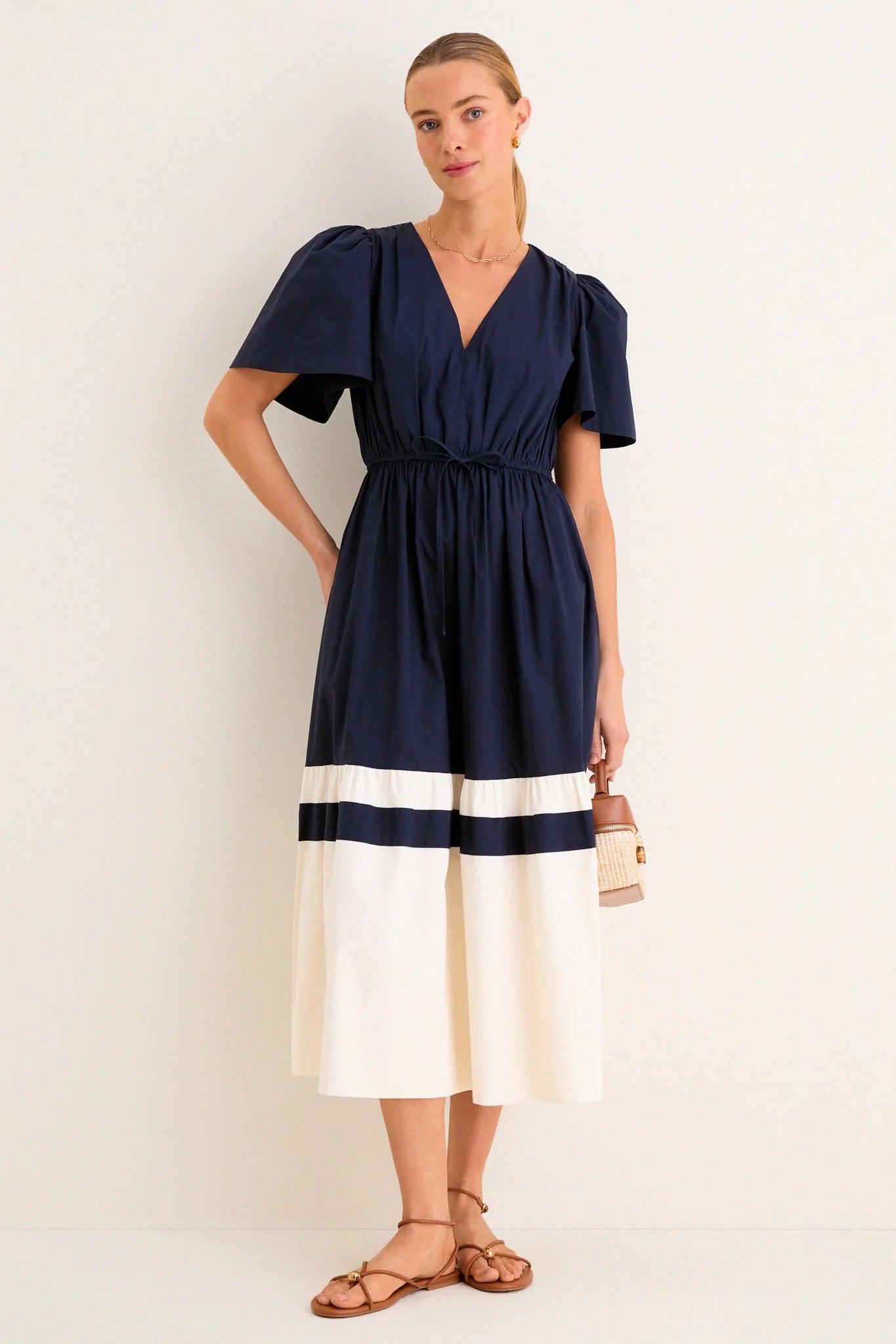 Navy and Cream Mitchell Dress