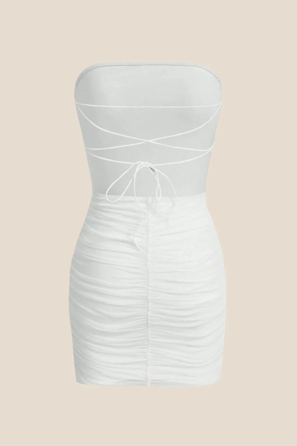 Strapless Red Bodycon Lace-up Short Dress
