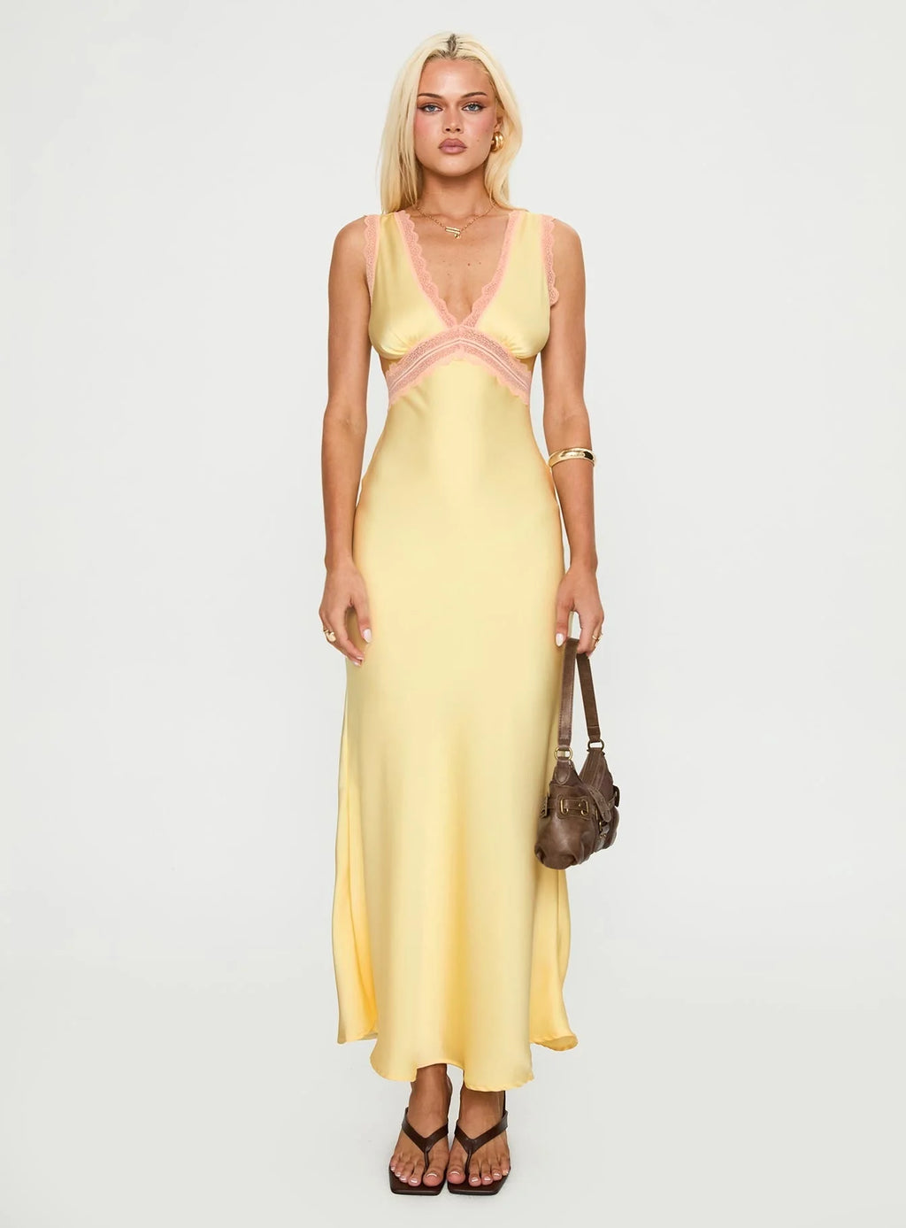 Prophecies Lace Maxi Dress Lemon