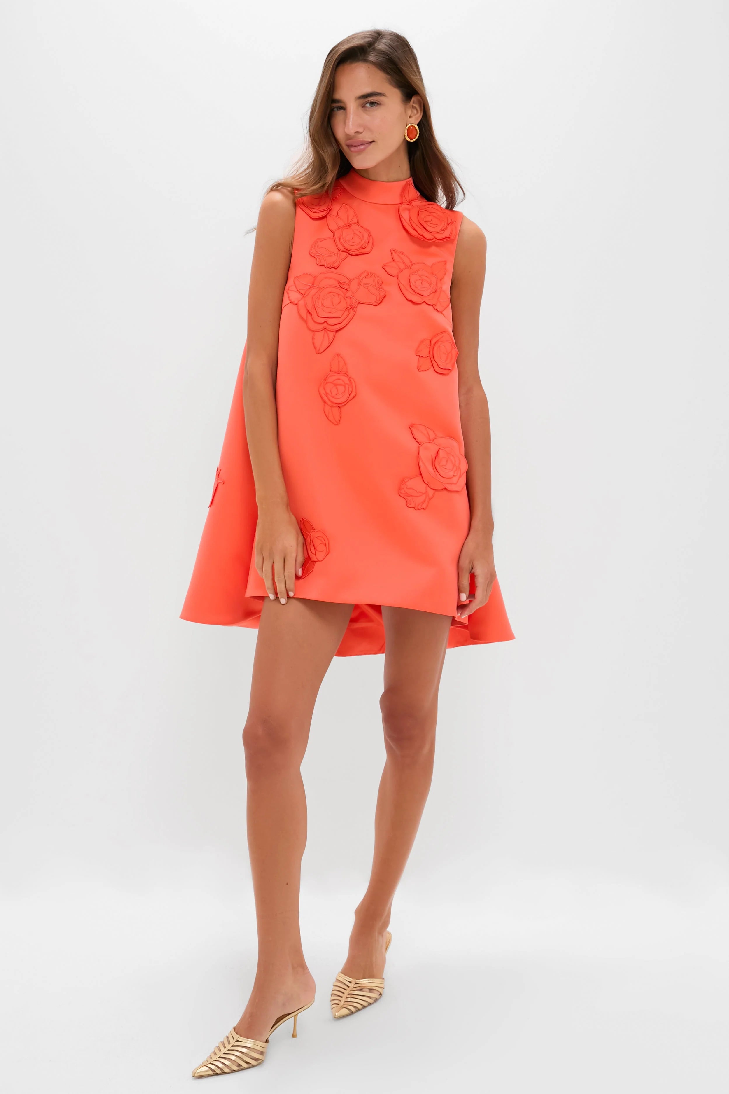 Saffron Fallon Applique Floral Mini Dress