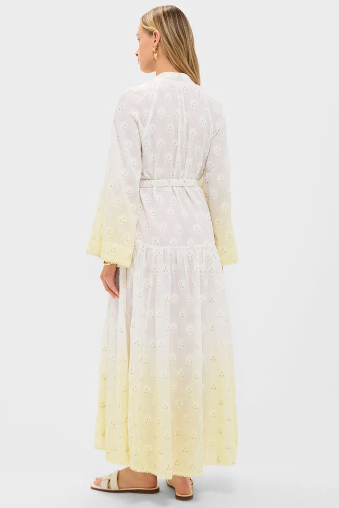 Limoncella Vespara Wide Sleeve Maxi Smock Dress