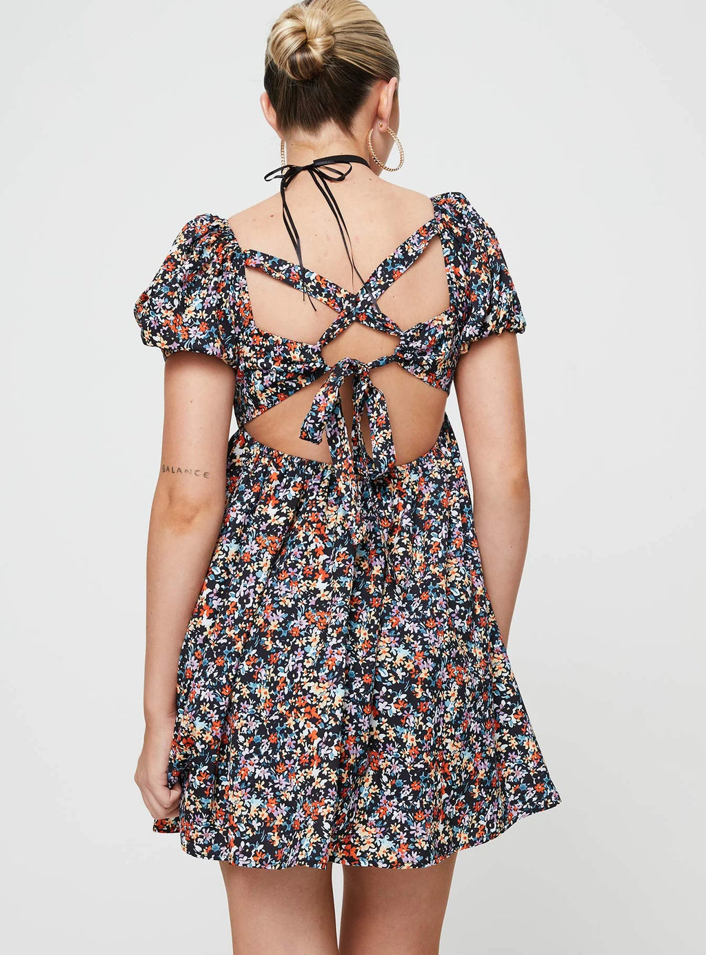 Let's Dance Mini Dress Black Floral