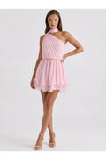 PRE-ORDER Only! (ETA May 15th) Cindy Pleated One Shoulder Mini Dress - Pink