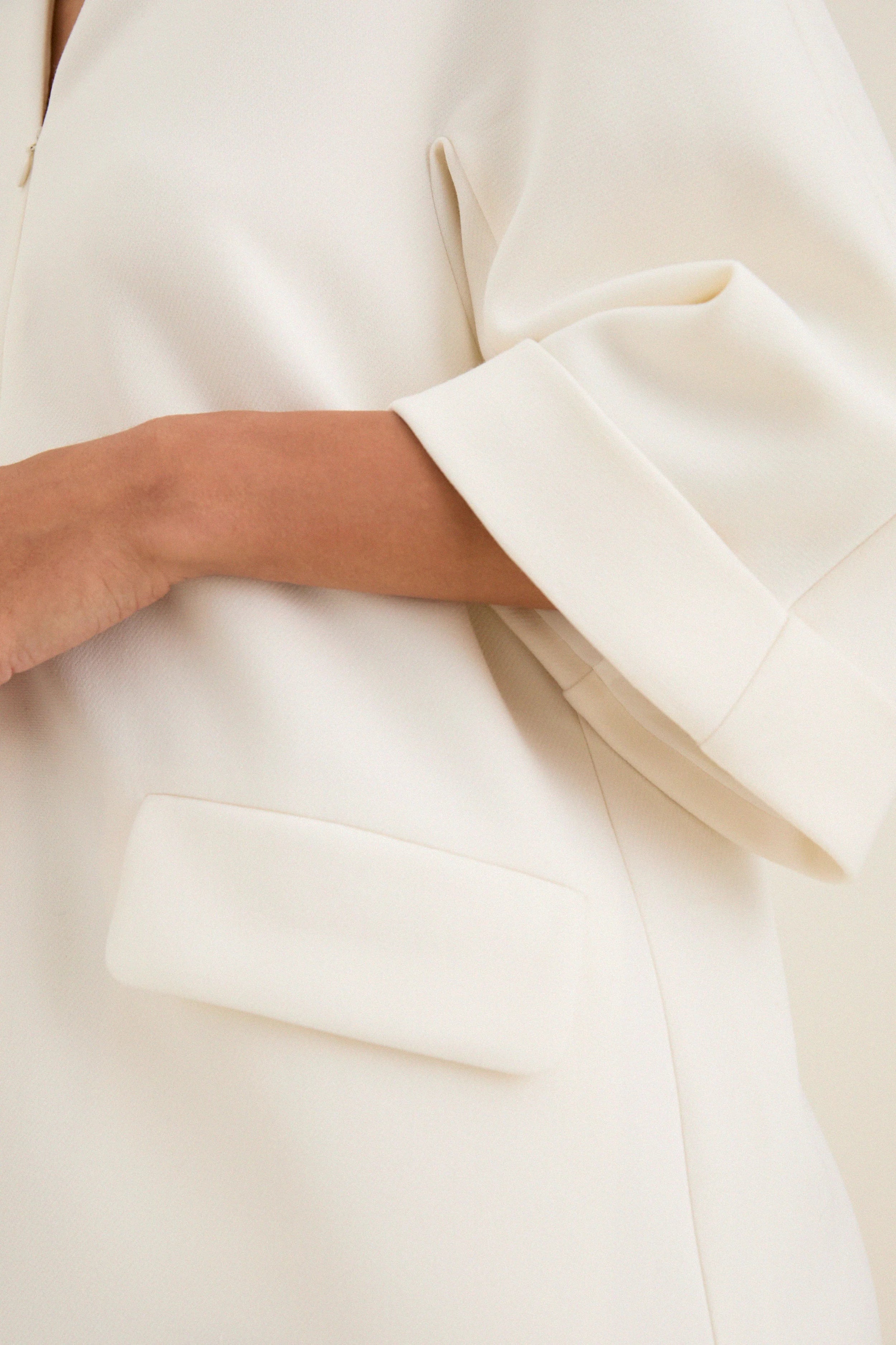 Ivory Crepe Carolina Maxi Dress