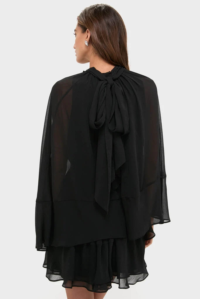 Black Cape Chiffon Mayfield Dress