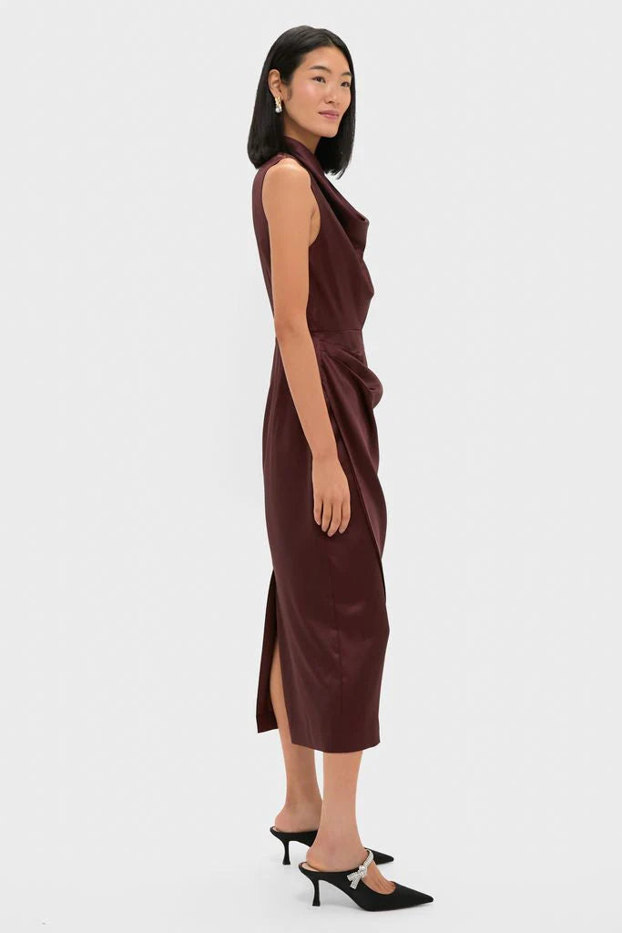 Chocolate Satin Sinclair Dress